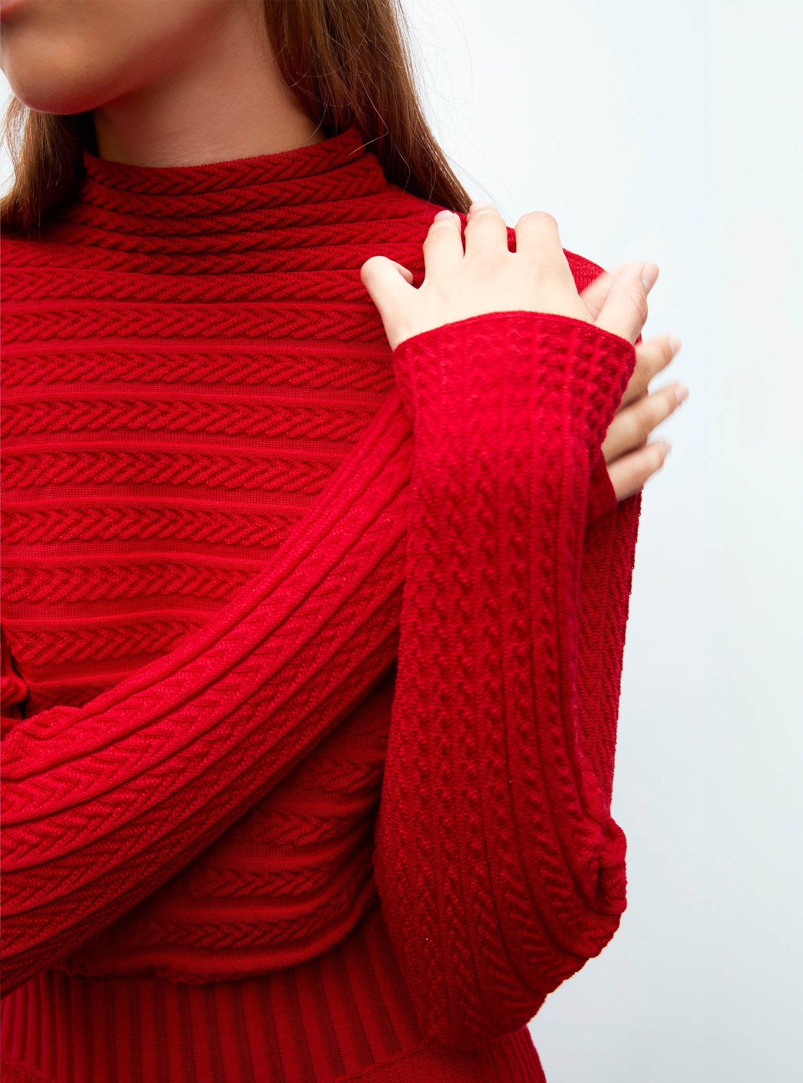 Robe longue en maille plissée - Molli