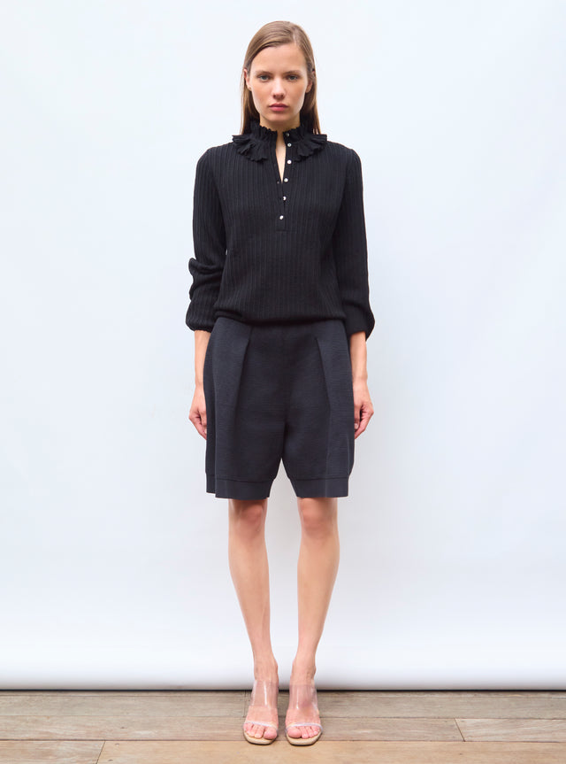 blouse in mini herringbone knit - Image principale