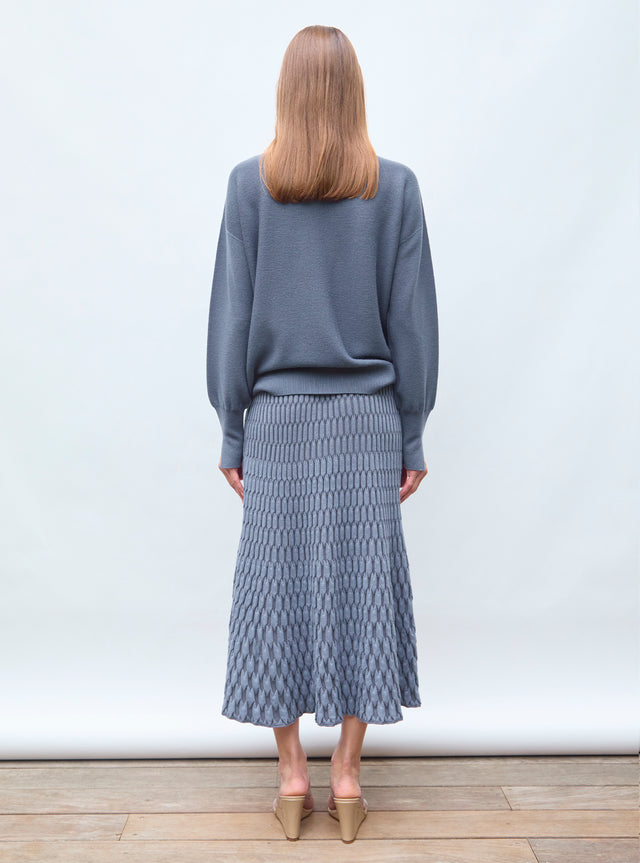 plain zellige knit skirt - Image principale