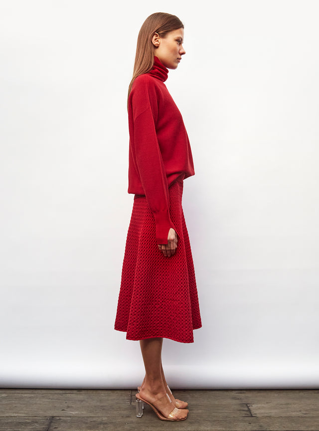 jupe midi maille smockée - Image principale