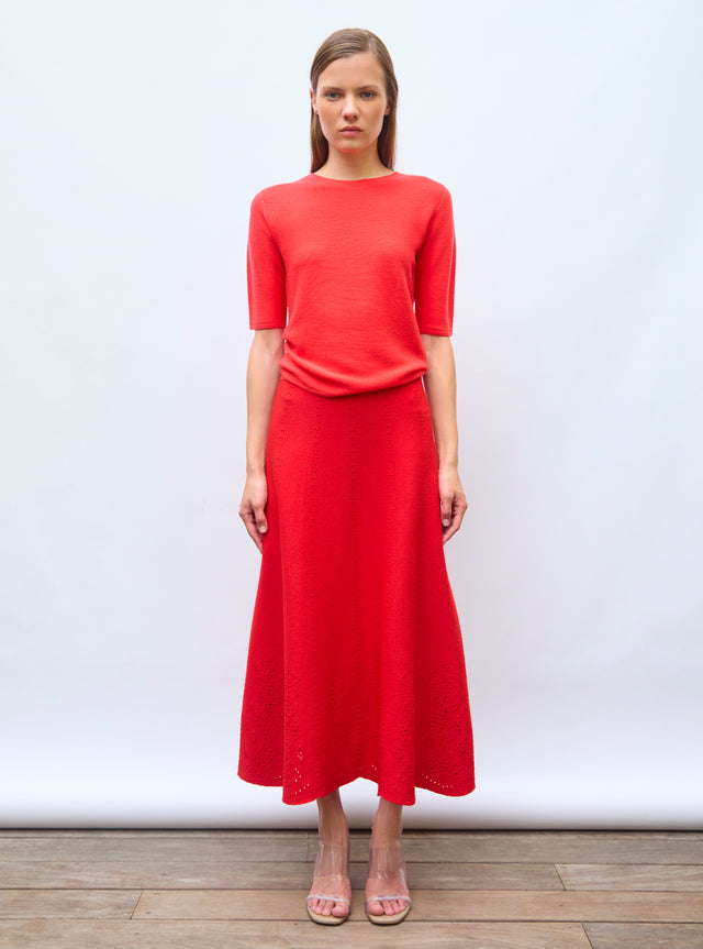 top fin maille manches coudes - Image principale