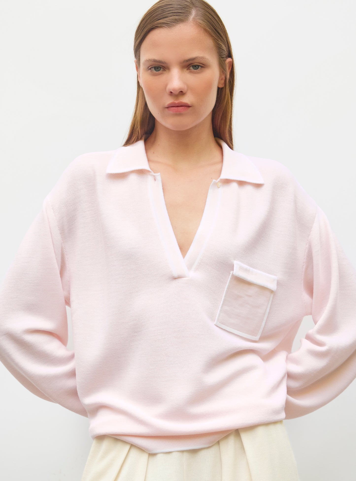 Chemisier col gansé - Vêtement en maille de luxe Molli