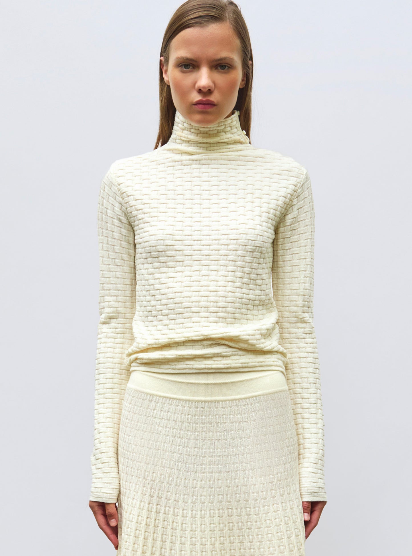 Top fin en maille cannage - Vêtement de luxe femme