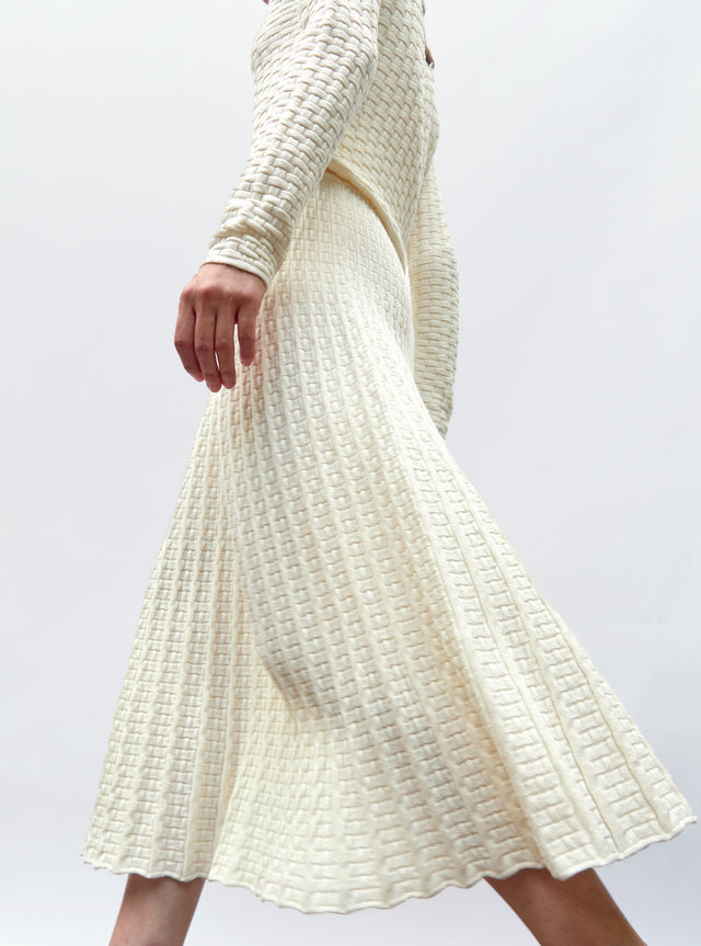 fluid skirt in cannage knit - Image principale