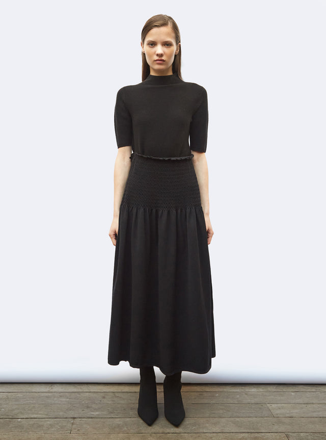 long skirt with smocked peplum - Image principale