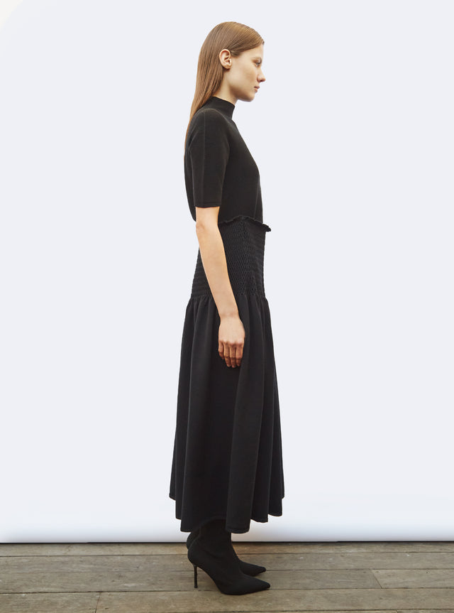 long skirt with smocked peplum - Image principale