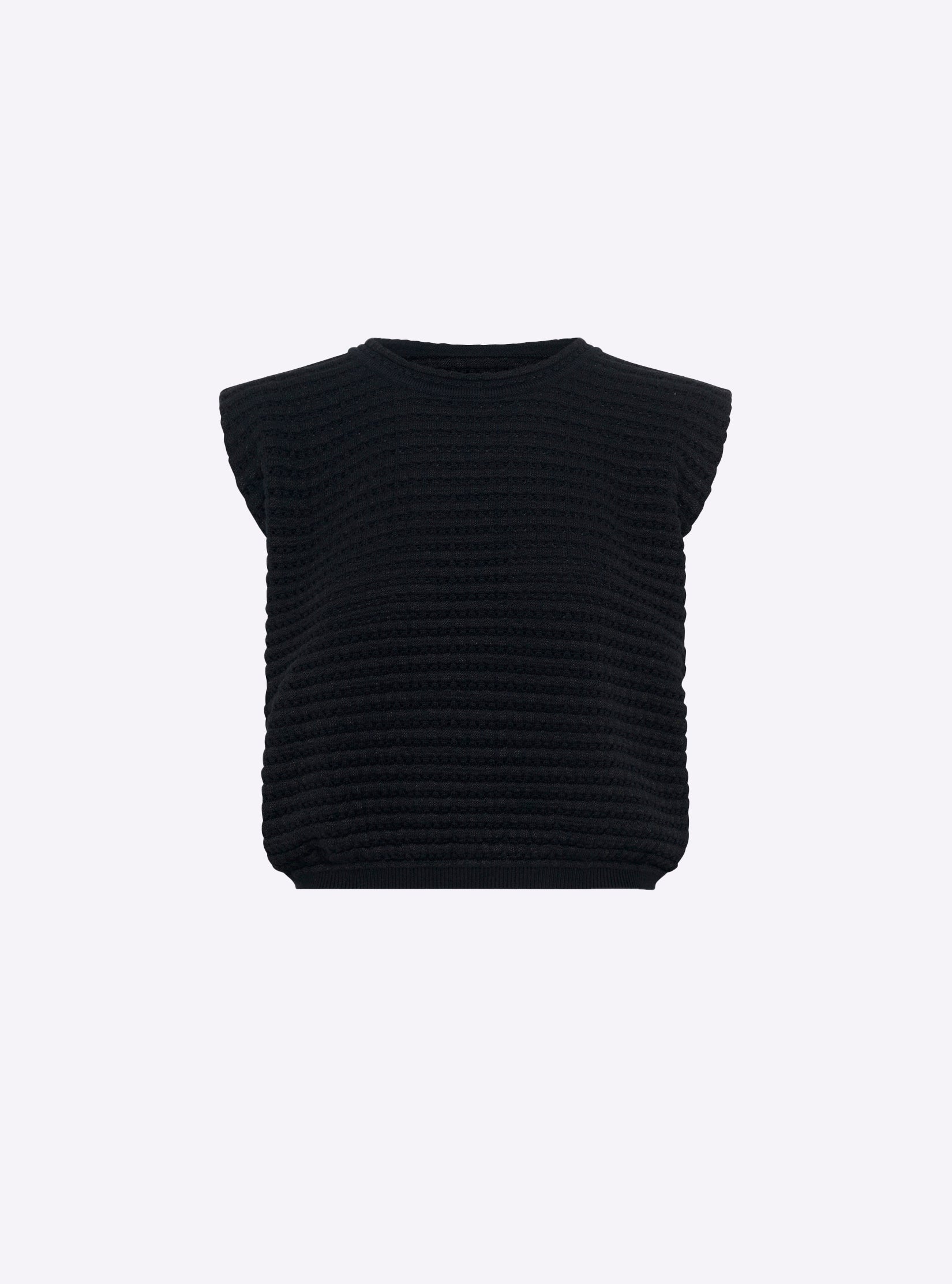 Top en maille bijou noir profond - Molli