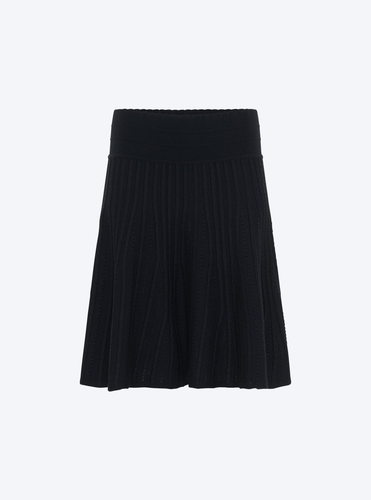 Jupe courte en maille collier noir profond - Molli