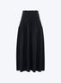 Jupe longue à basque smockée noir profond - Molli