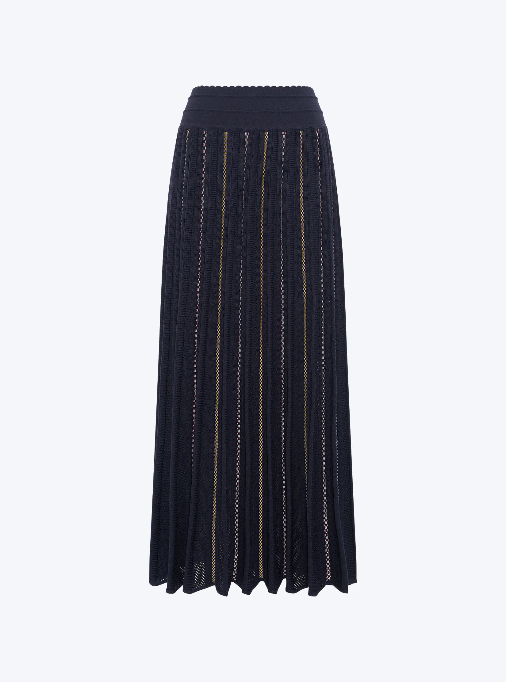 Jupe longue détails fair isle nuit multi - Molli