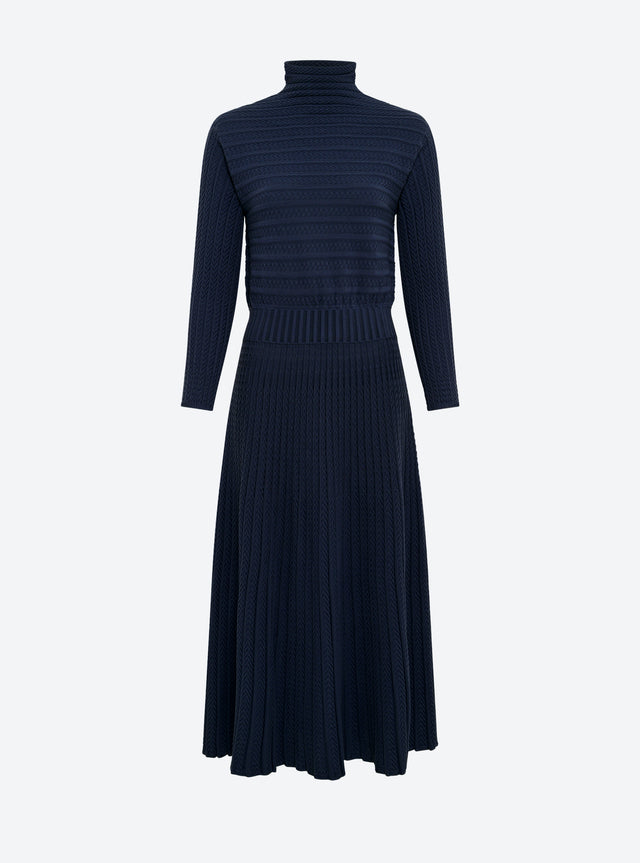 Long dress in pleated knit - Image principale