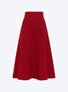 Jupe mi longue en maille smockée rouge vernis - Molli