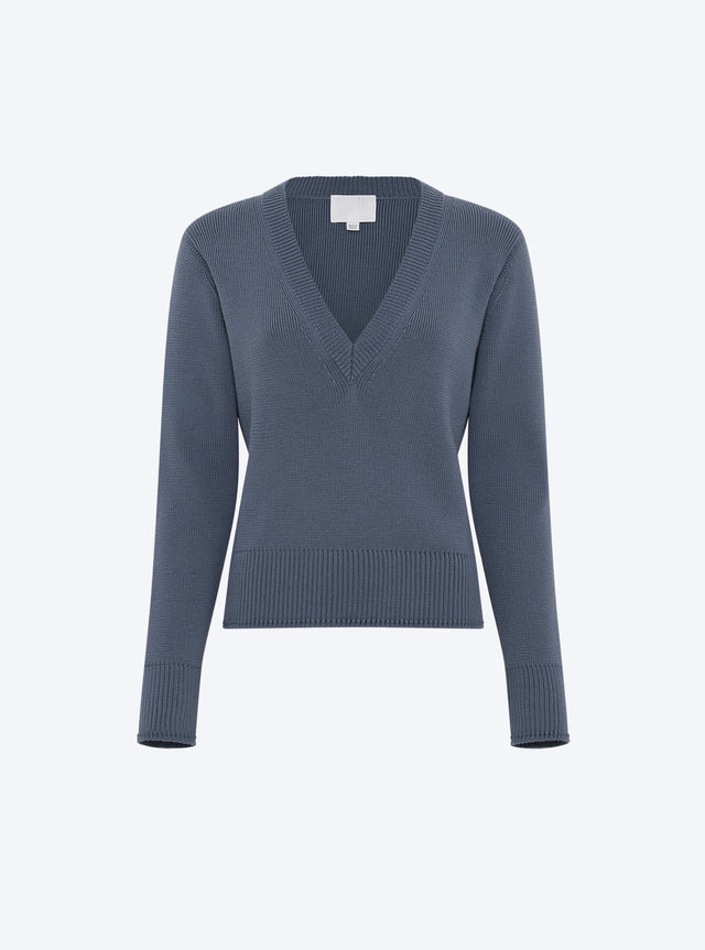 pull col v maille pleine - Image principale