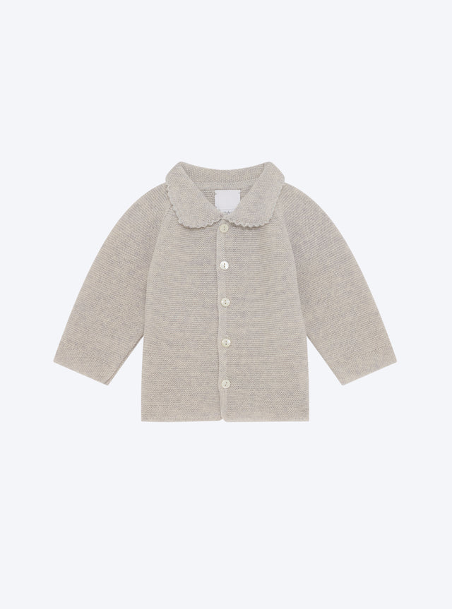 baby top with seed stitch collar - Image principale