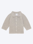 Baby top with seed stitch collar