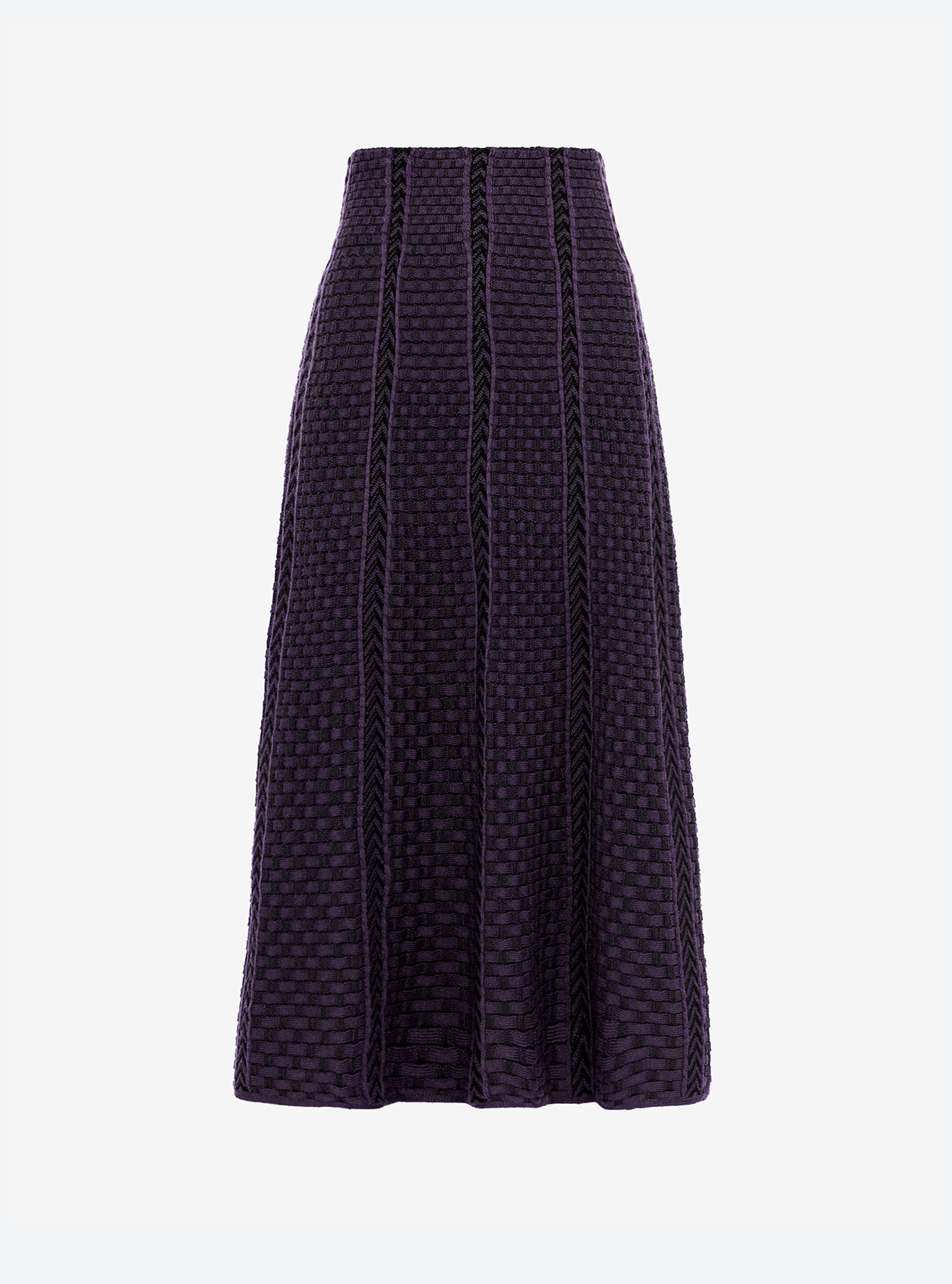 Jupe en maille panier tressé Nuit prune - Molli