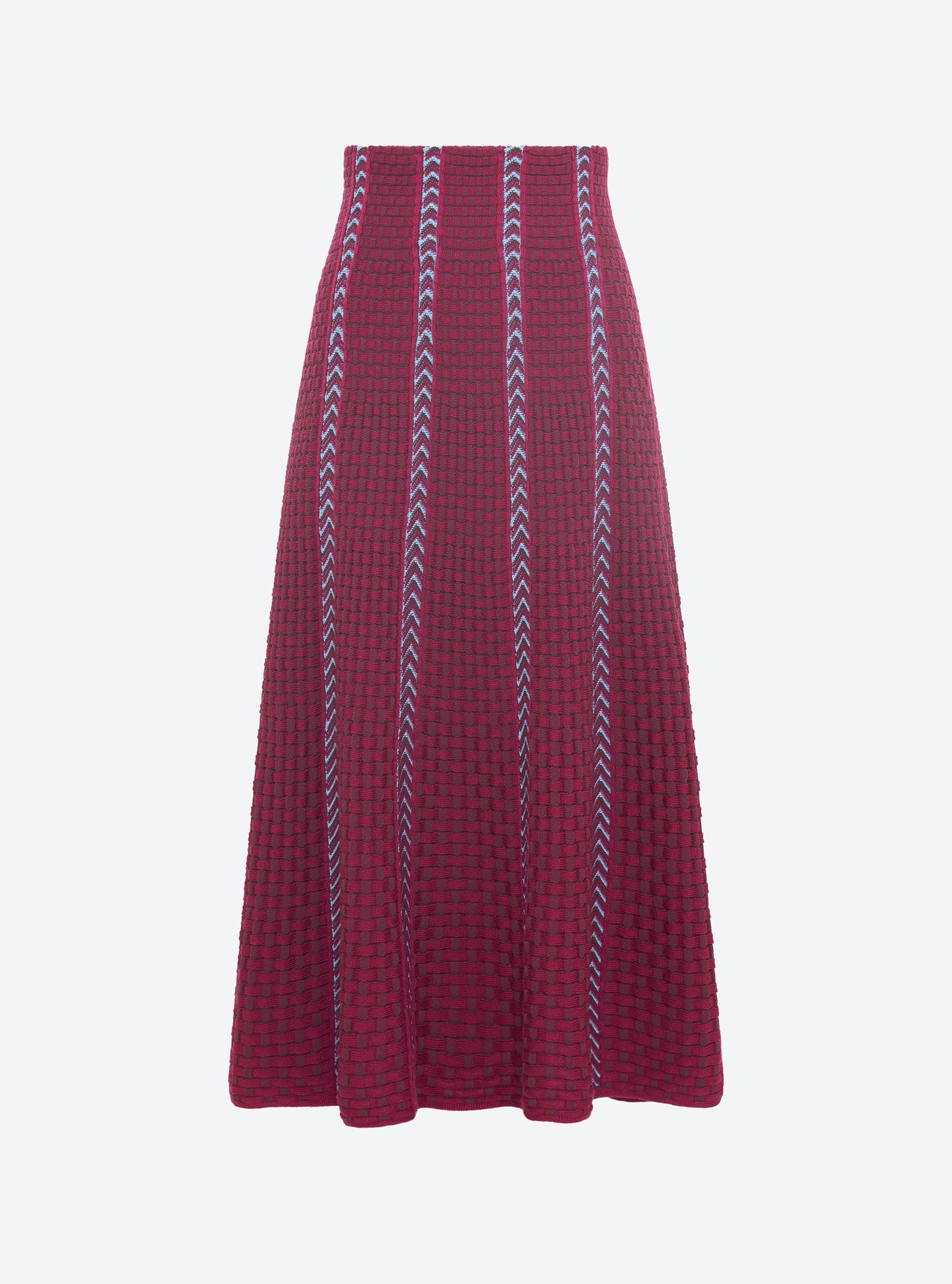 Jupe en maille panier tressé Vigne prune - Molli