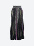 Long dotted-swiss knit skirt