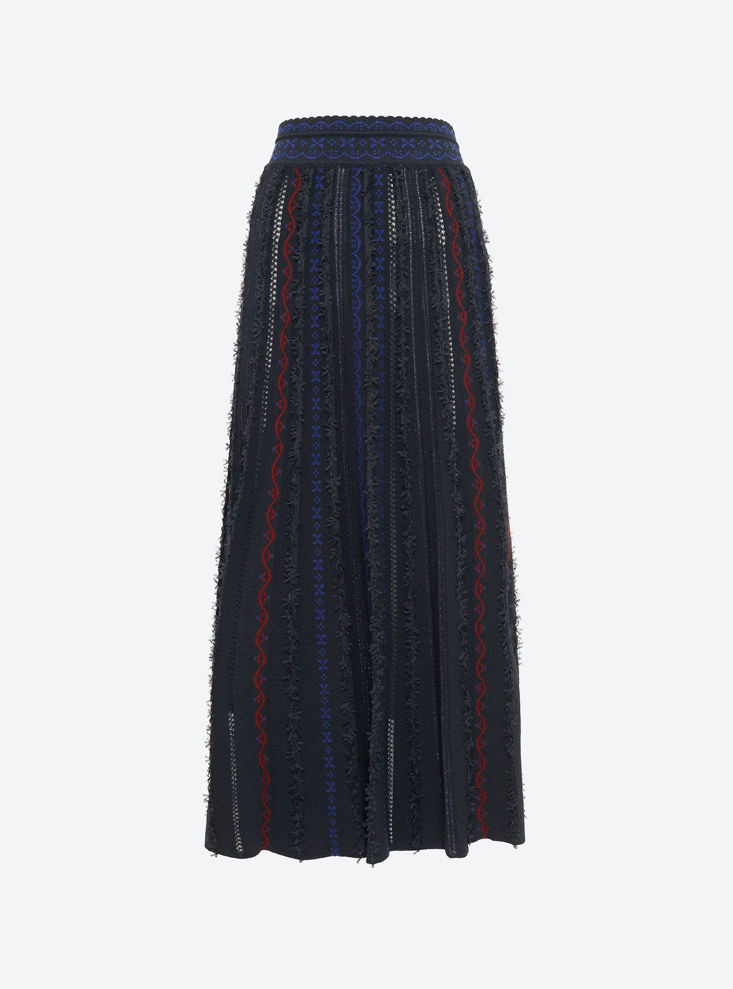 Jupe longue maille plumetis noir profond - Molli