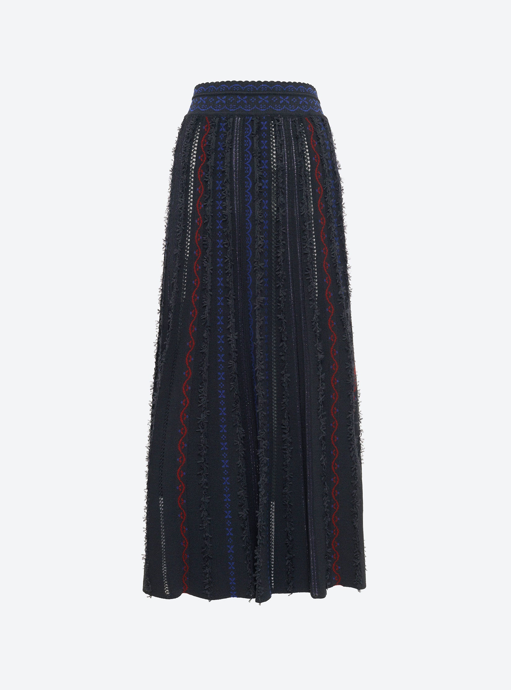 Jupe longue maille plumetis noir profond - Molli