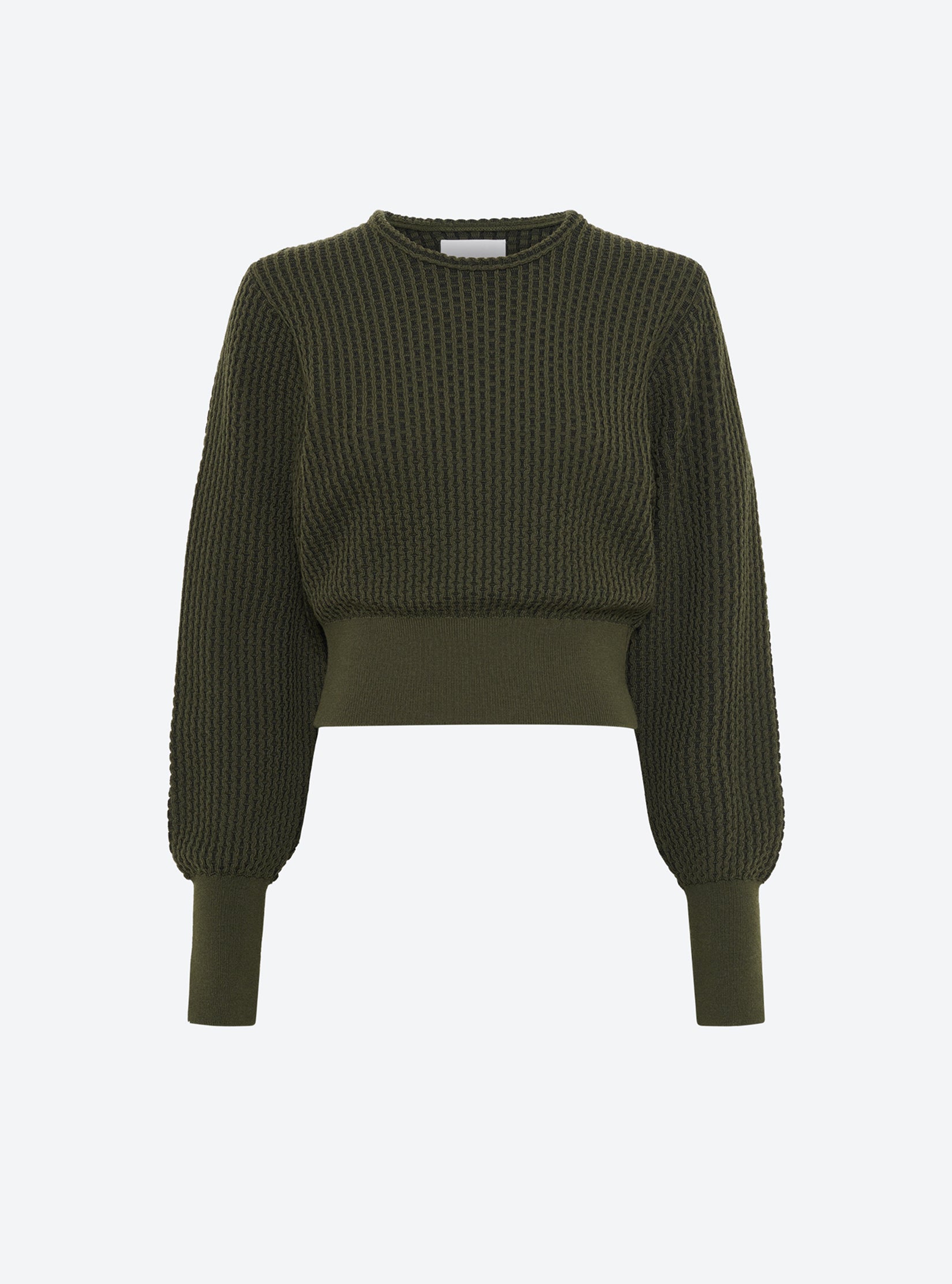 Top fin maille mini-cannage Kaki noir profond - Molli