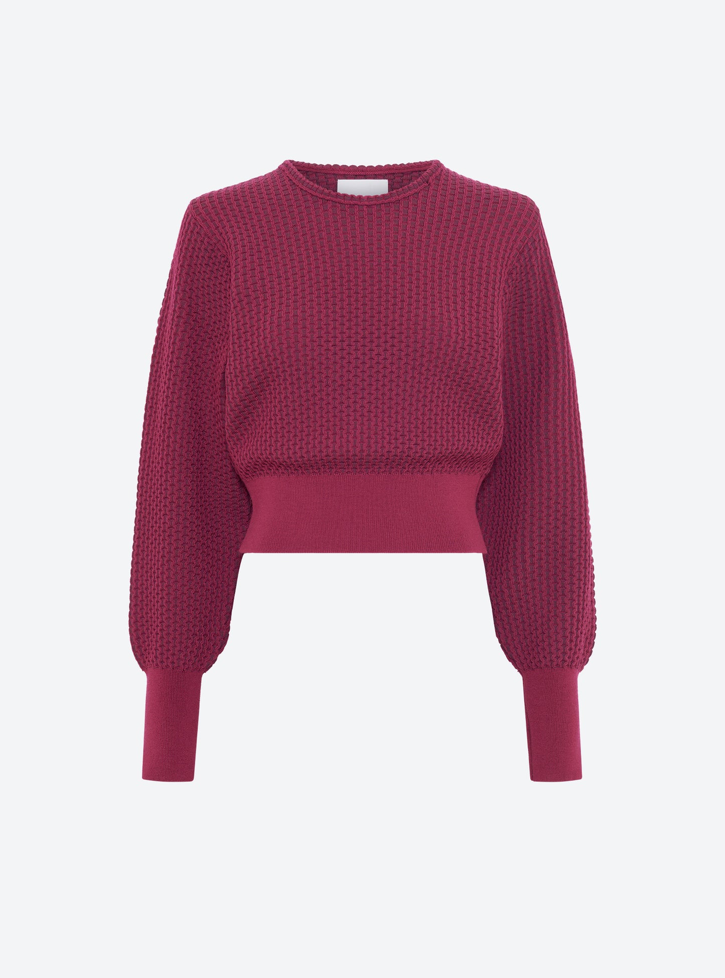 Top fin maille mini-cannage Vigne prune - Vêtement en maille de luxe Molli