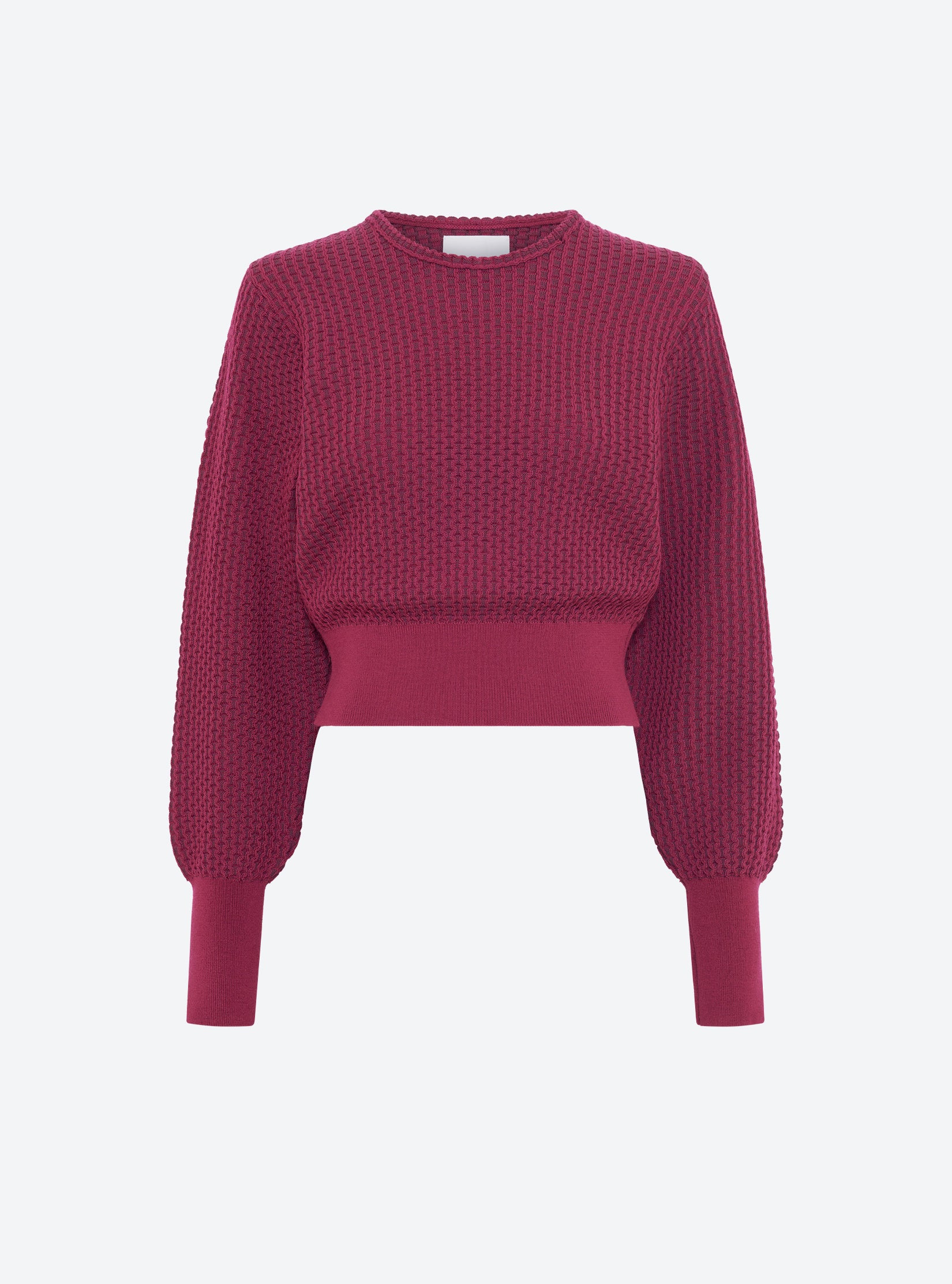 Top fin maille mini-cannage Vigne prune  - Vêtement en maille de luxe Molli