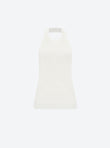 knit halter top with fringe