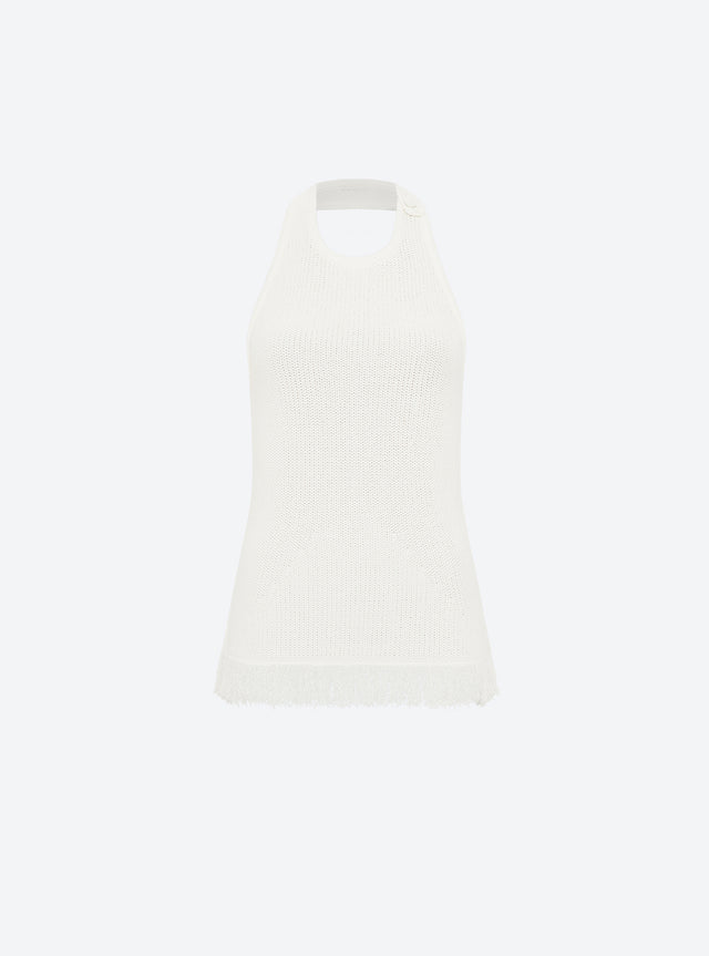 top maille à franges dos nu - Image principale