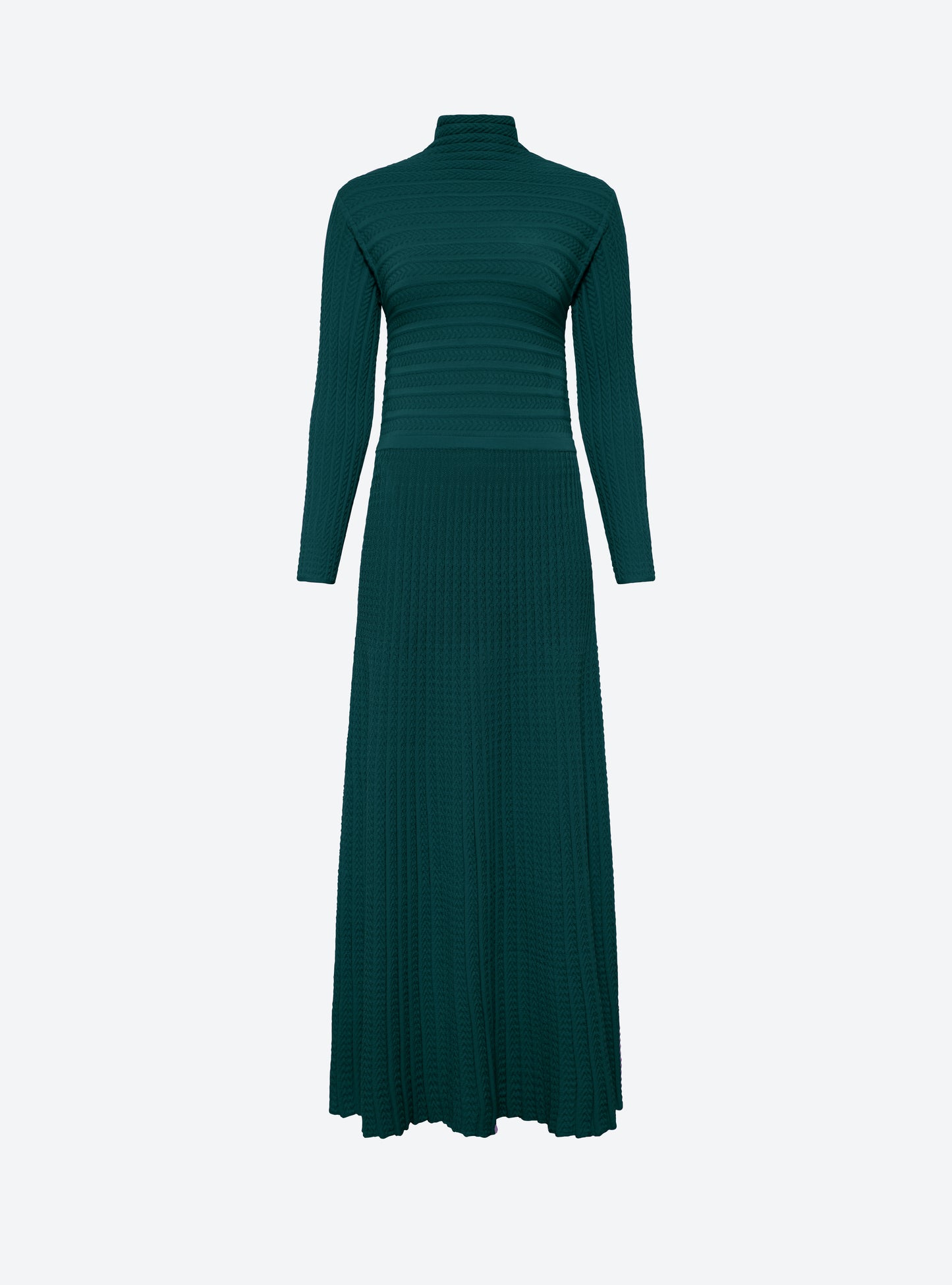 Robe de luxe femme - Robe maxi maille plissée Vert anglais