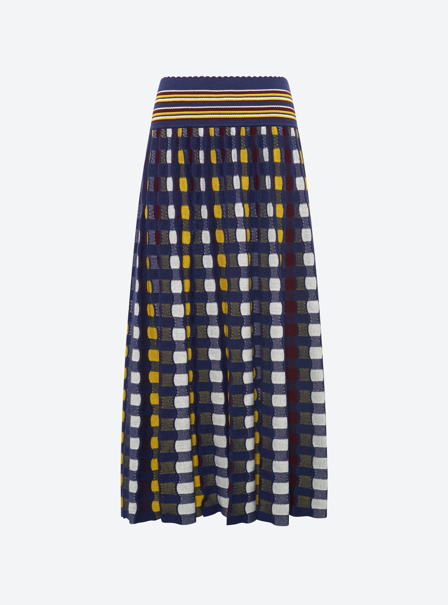 Jupe délicate maille ondulée indigo-multi - Molli