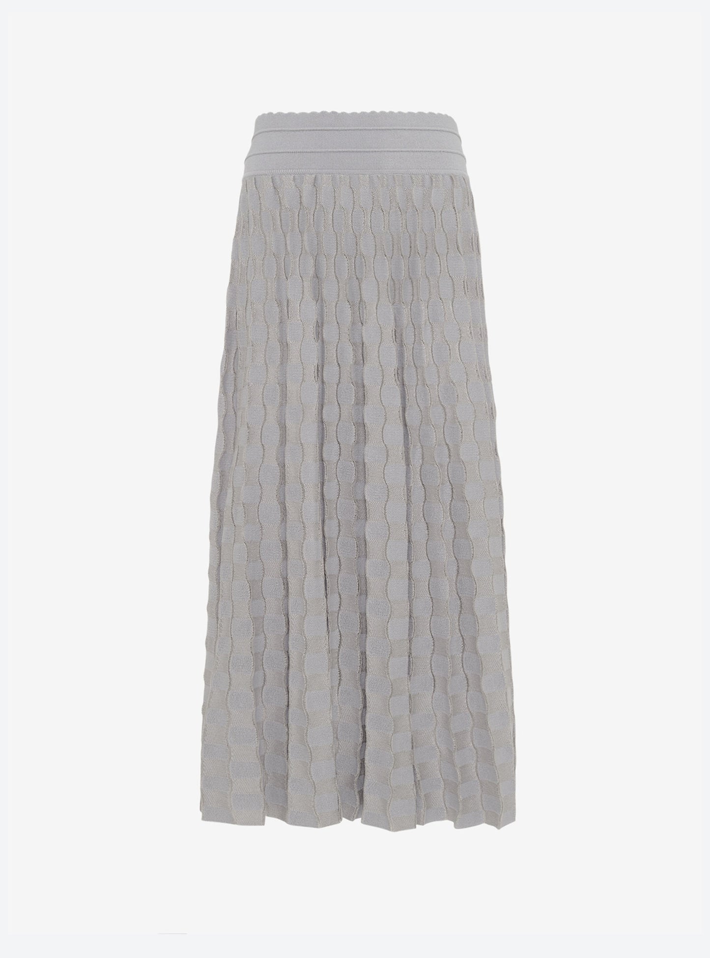 Jupe délicate maille ondulée gris chiné clair - Jupe de luxe