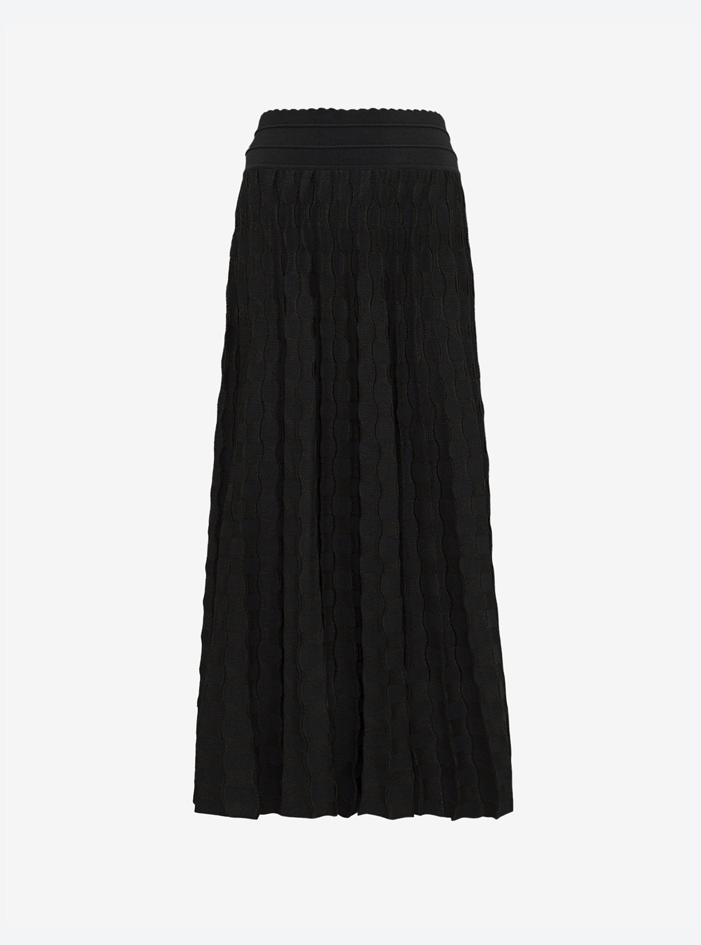 Jupe délicate maille ondulée noir profond - Molli