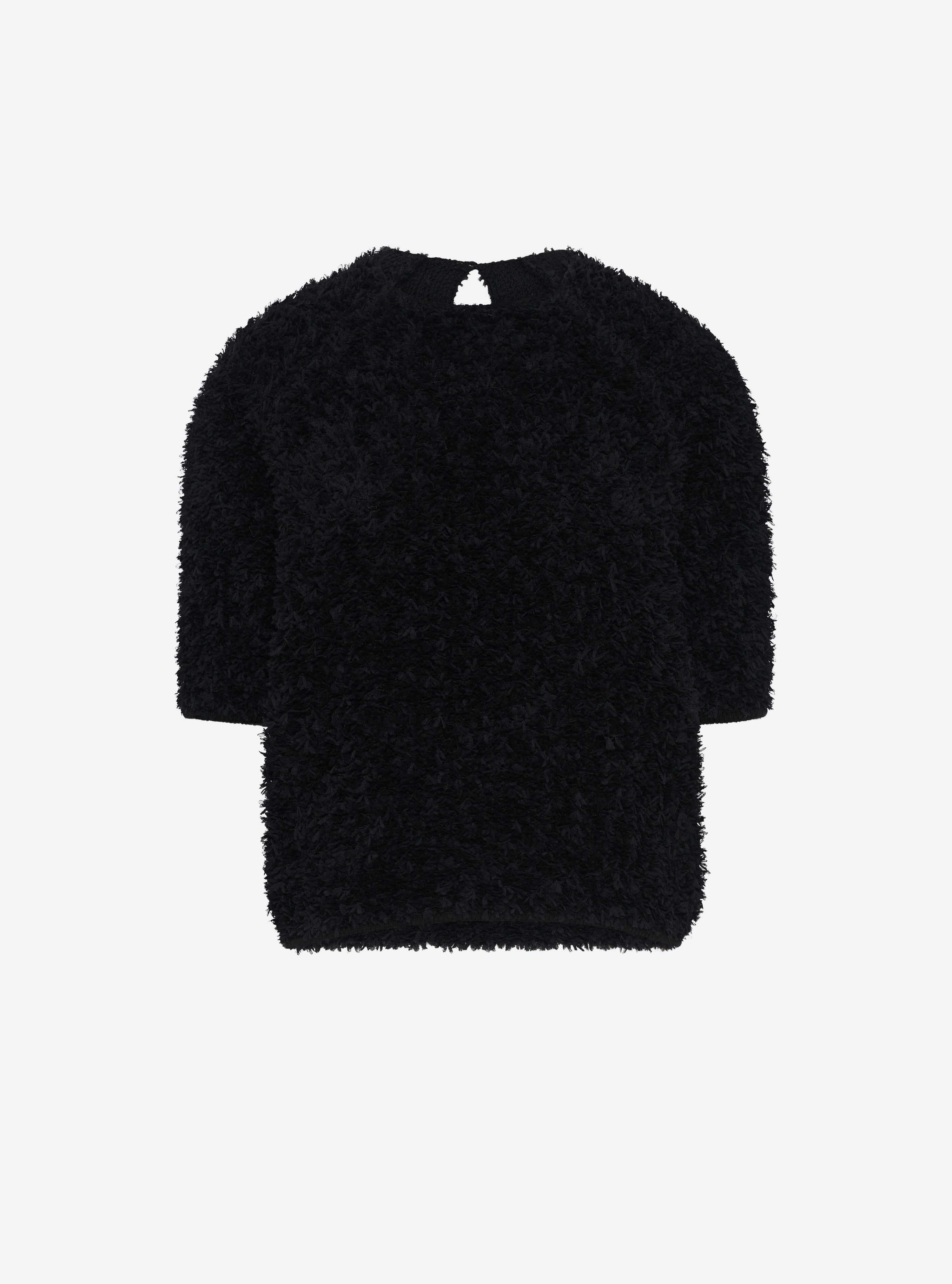 Top en maille de luxe Molli - Top plumetis manches coudes noir profond