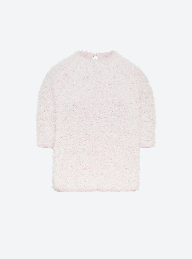 Dotted swiss top with elbow-length sleeves - Image principale