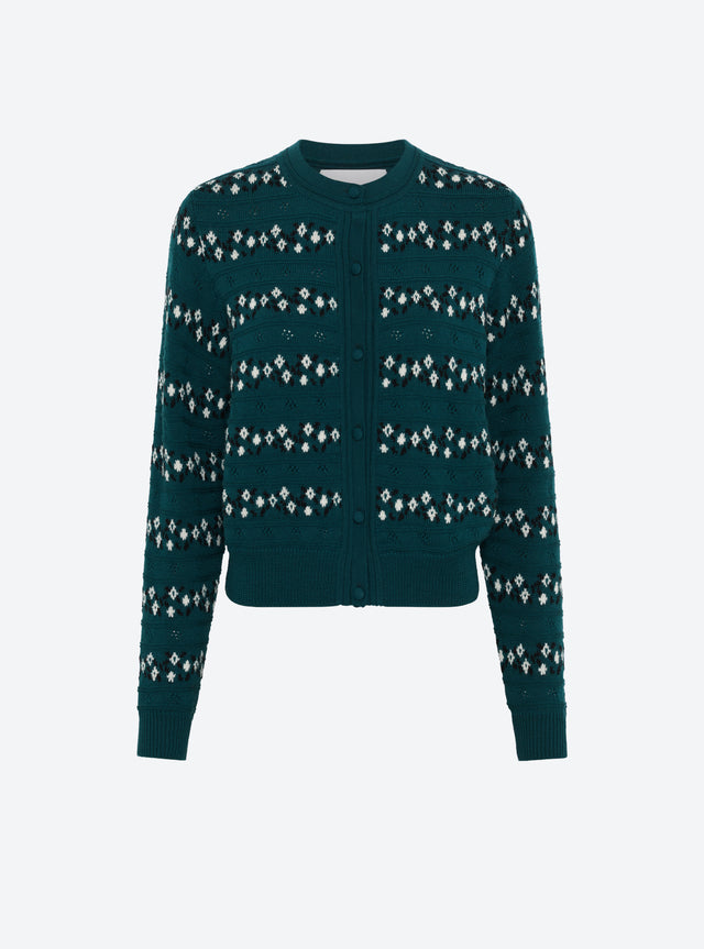 cardigan with flowers motifs - Image principale