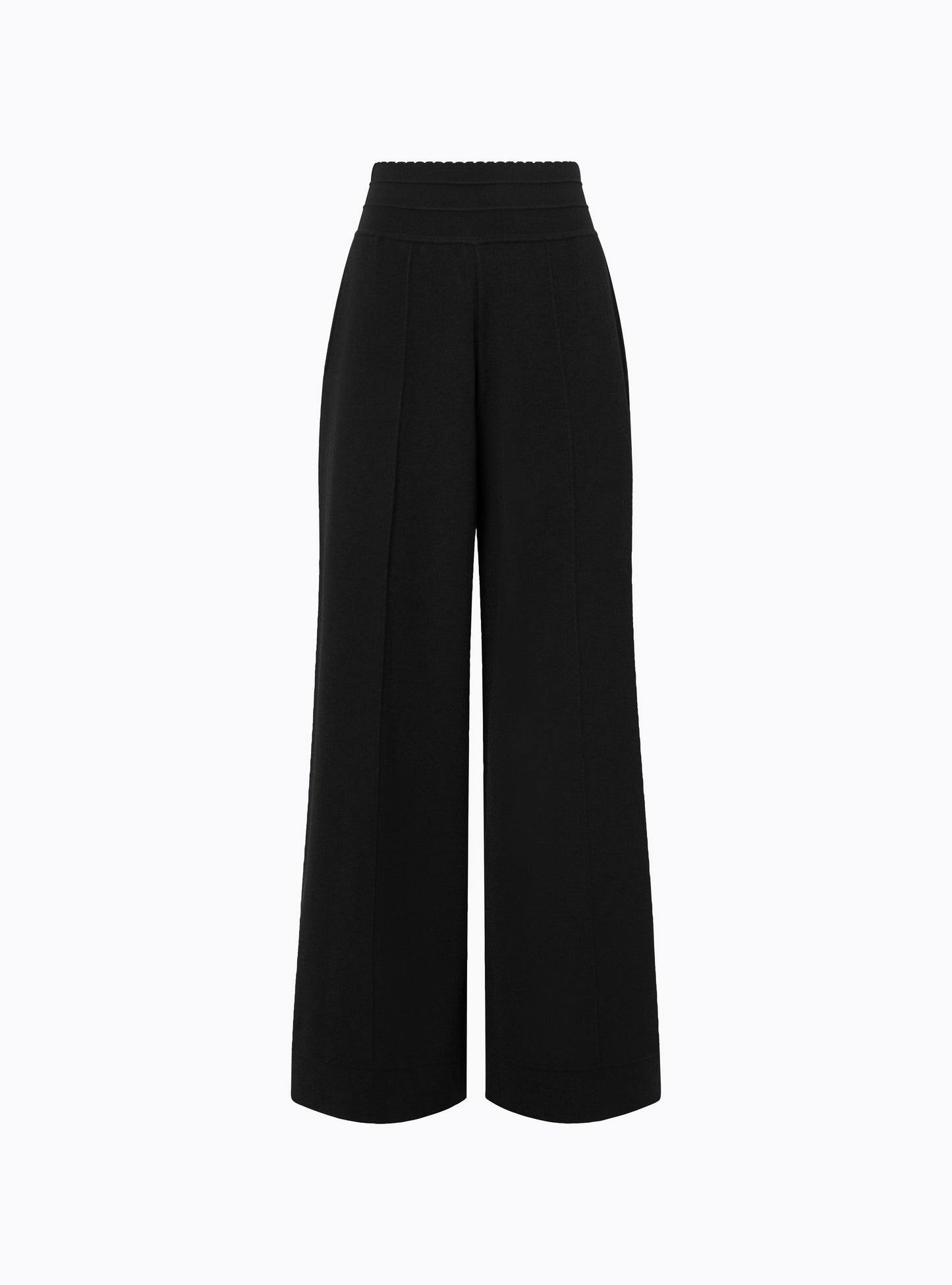 Pantalon ample maille couture noir profond - Pantalon de luxe