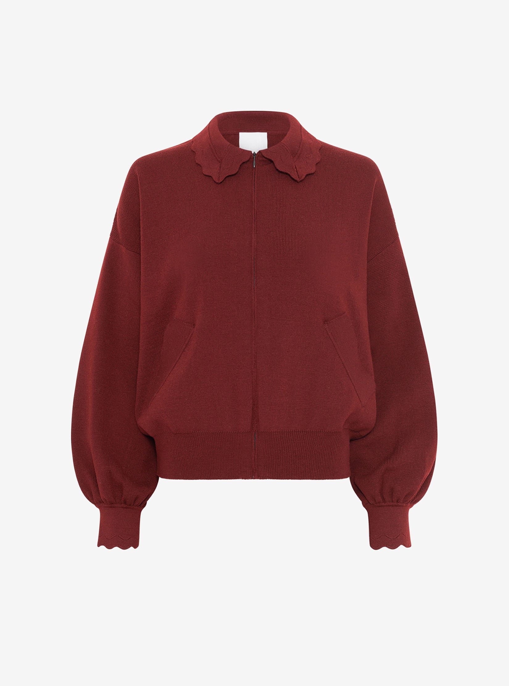 Veste en maille col croquet amarante - Molli