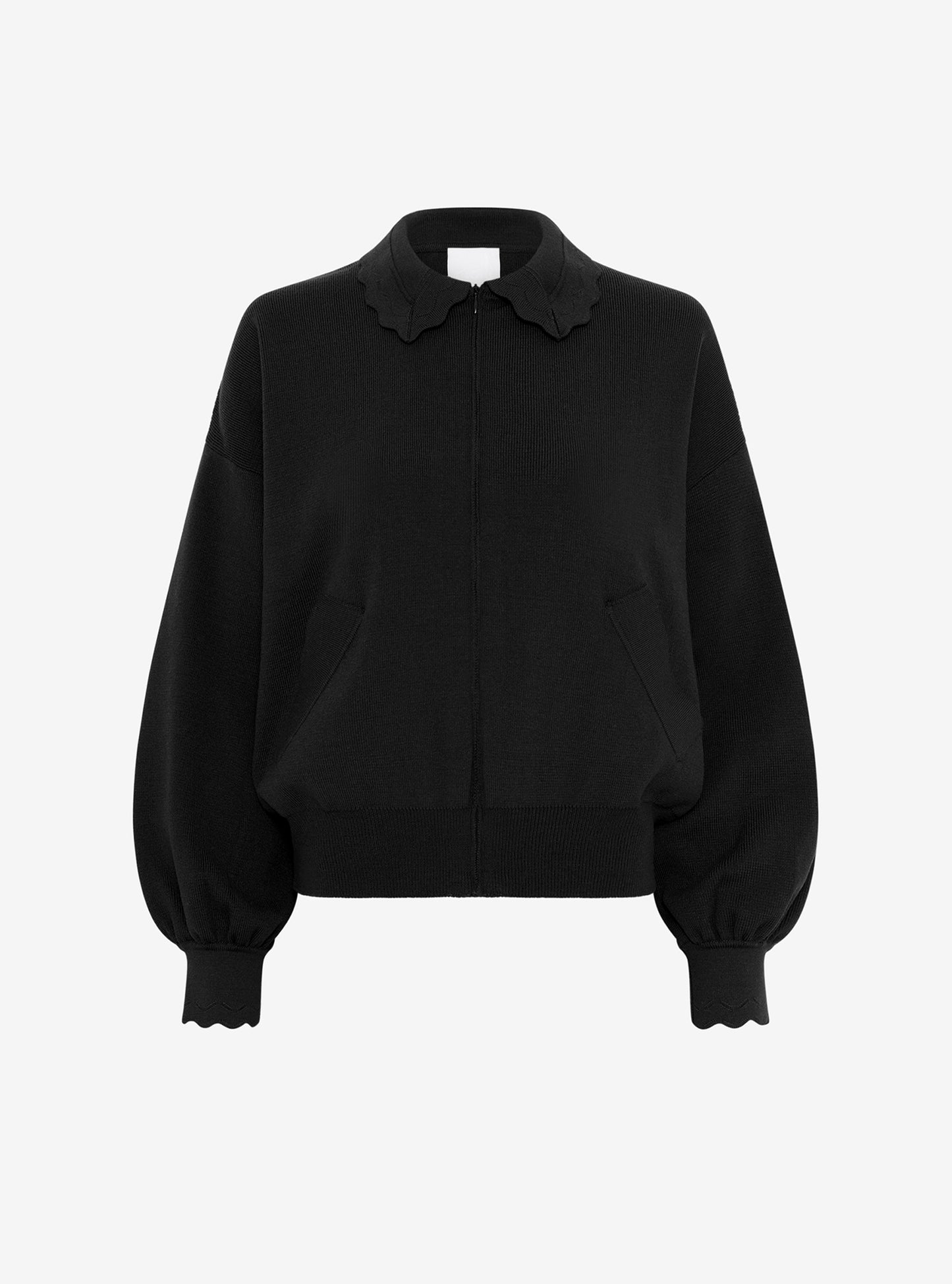 Veste en maille col croquet Noir profond - Molli