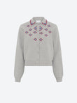 hand-embroidered knit cardigan