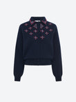 hand-embroidered knit cardigan