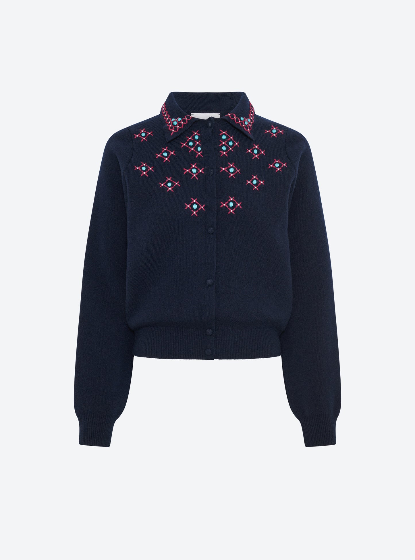 Cardigan maille brodé main Nuit - Vêtement de luxe femme