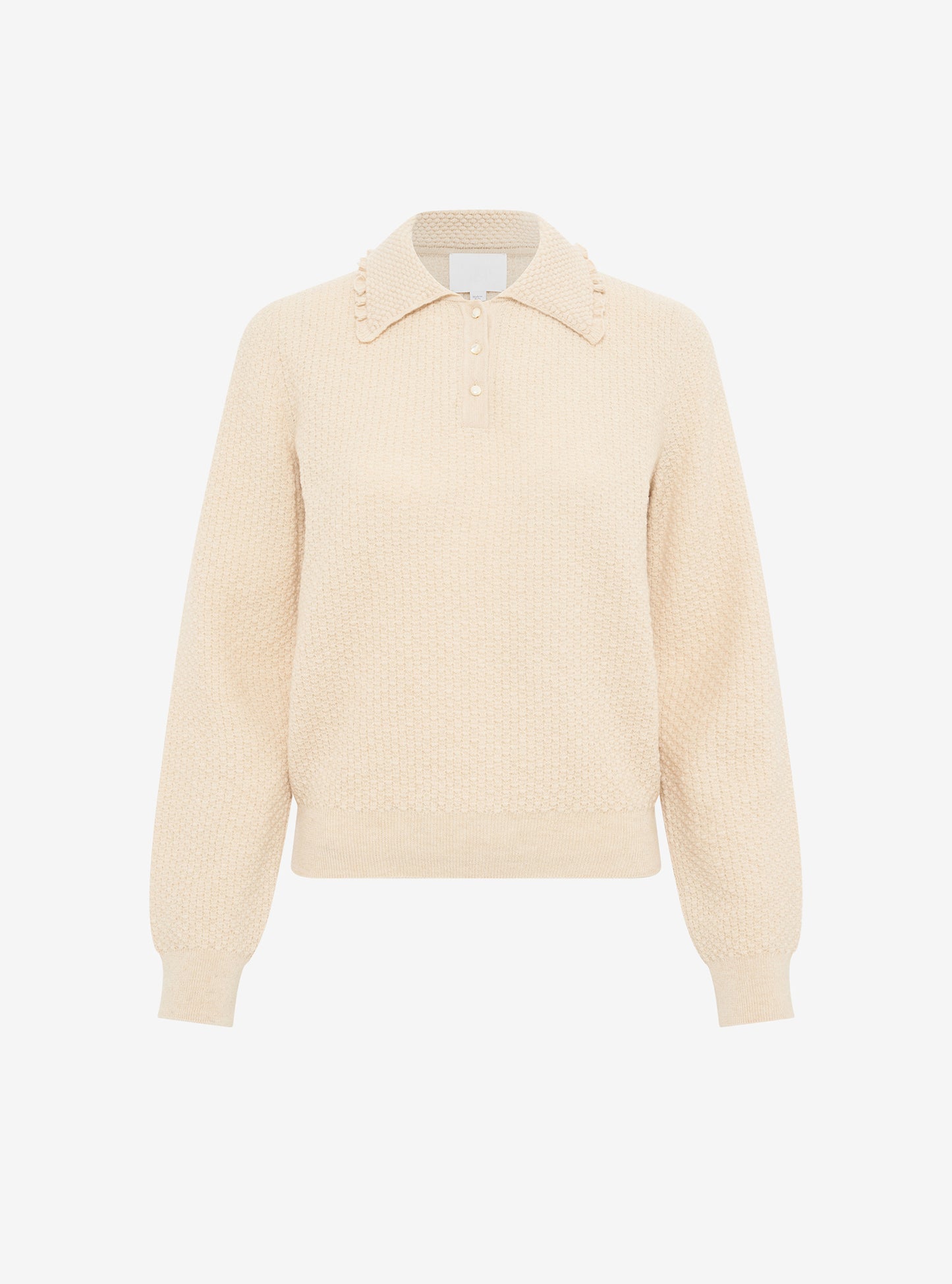 Top en maille de luxe Molli - Top fin maille col volanté dune