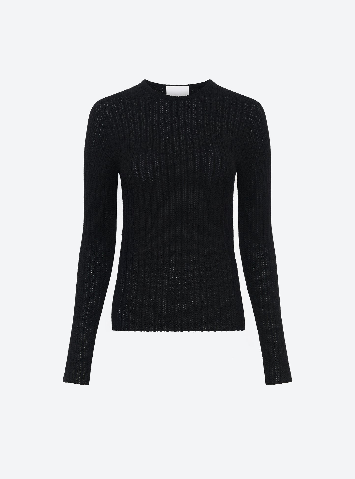 Top fin maille pointelle noir profond - Molli_packshot
