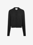 Garter-stitch knit cardigan