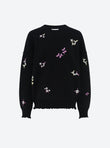 sweat loose finitions smockees molli noir profond-multi