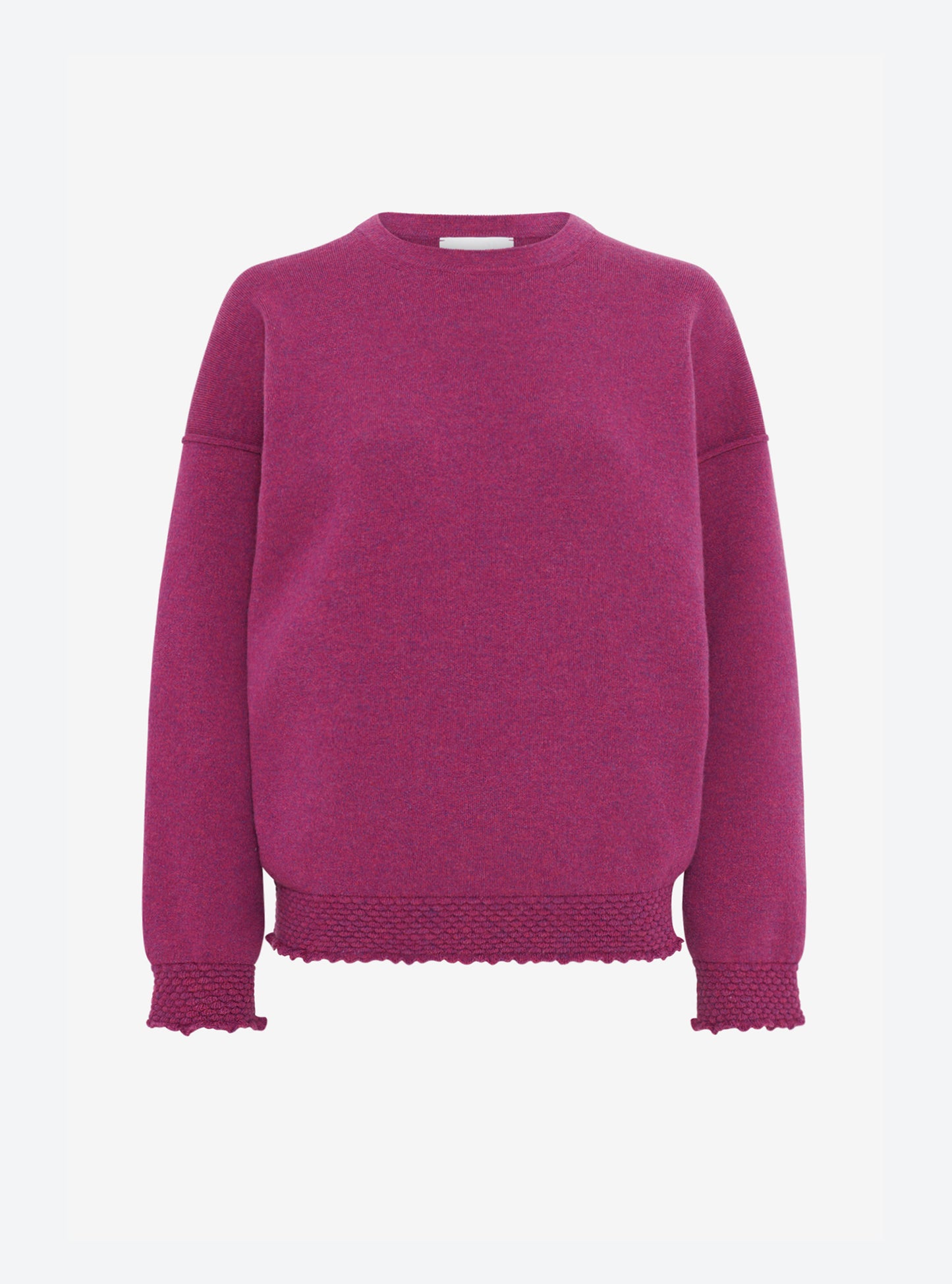 Sweat loose finitions smockées fruits rouges - Sweat de luxe