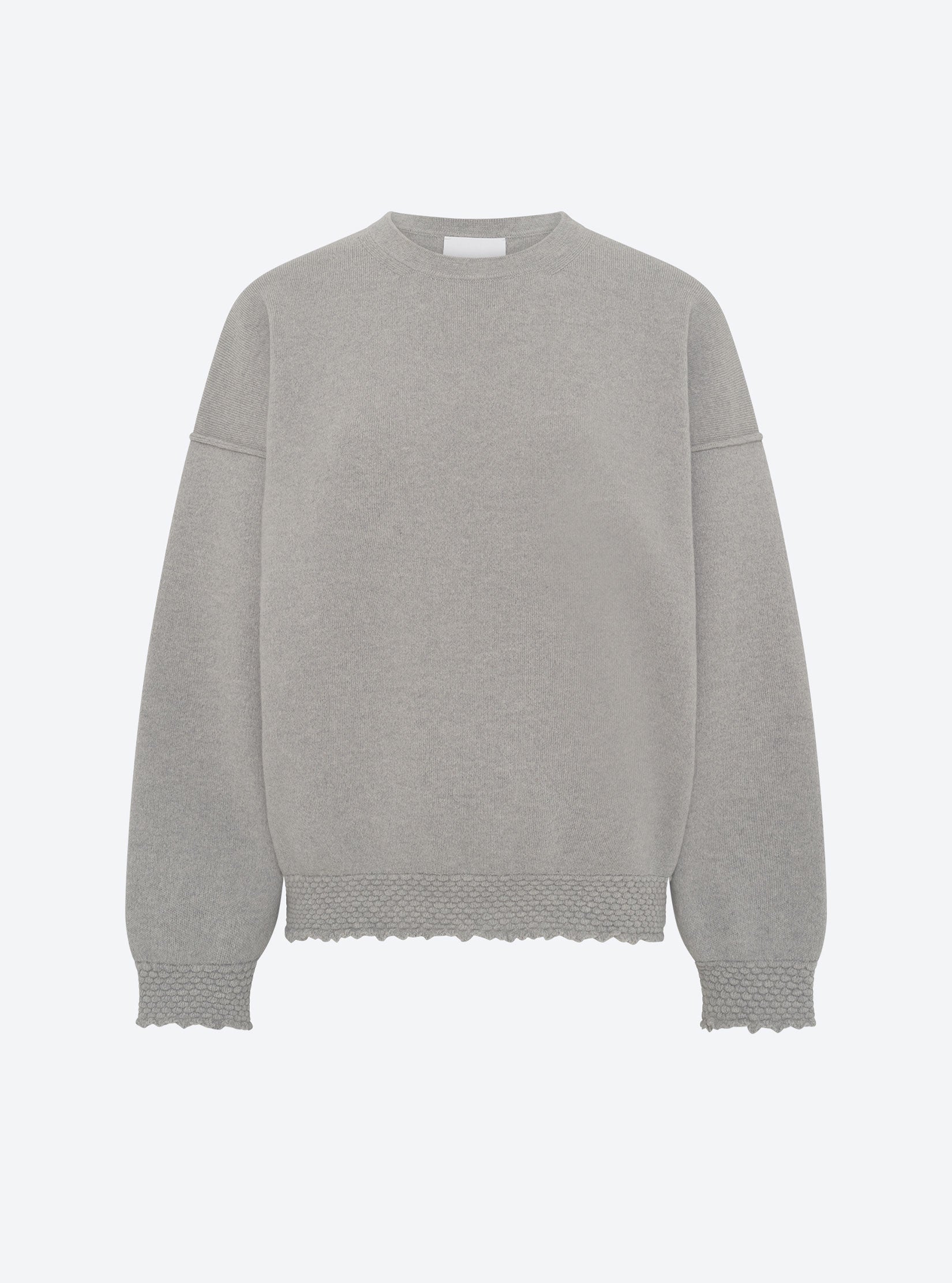 Sweat loose finitions smockées gris souris - Molli