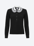 ruffled collar knit shirt