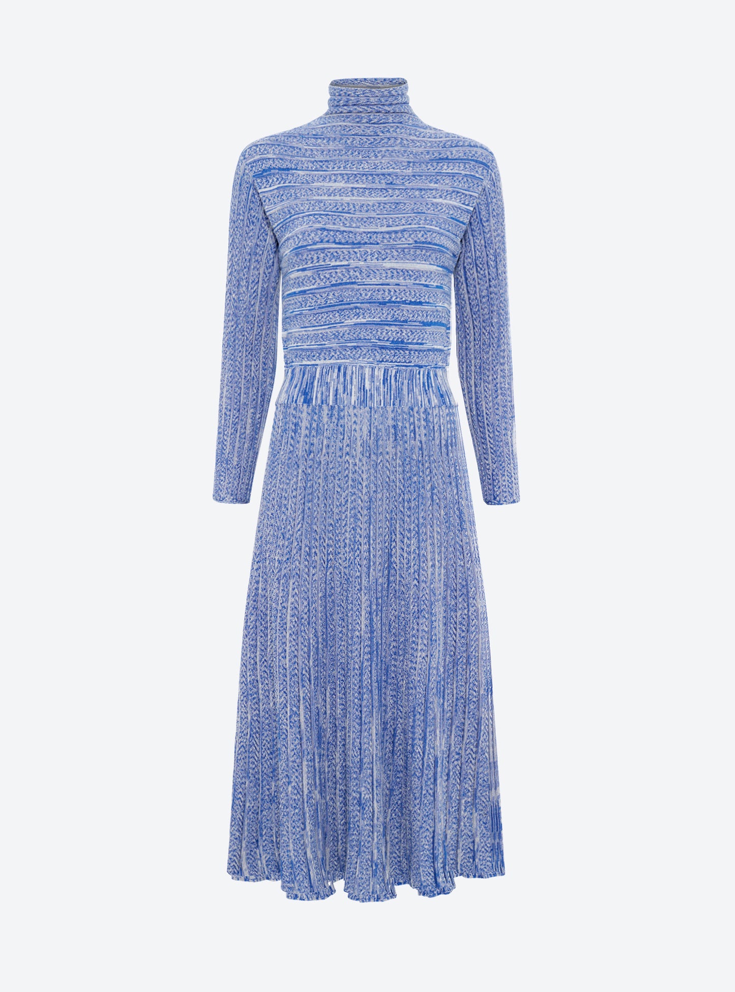 long dress in pleated knit